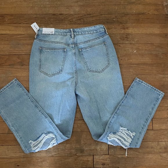 NWT Pacsun Light Blue Ripped Mom Jeans Size 27 - Picture 3 of 4